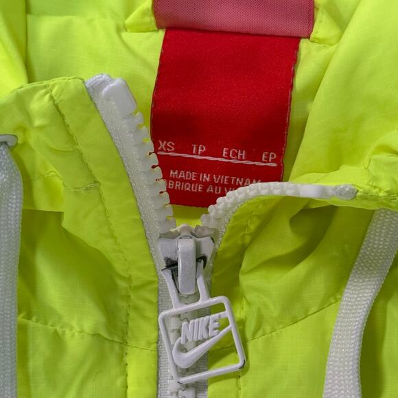 Nike Neon Green Full‑Zip Windbreaker Girl's XS Vintage Retro 90s Style - Picture 5 of 10